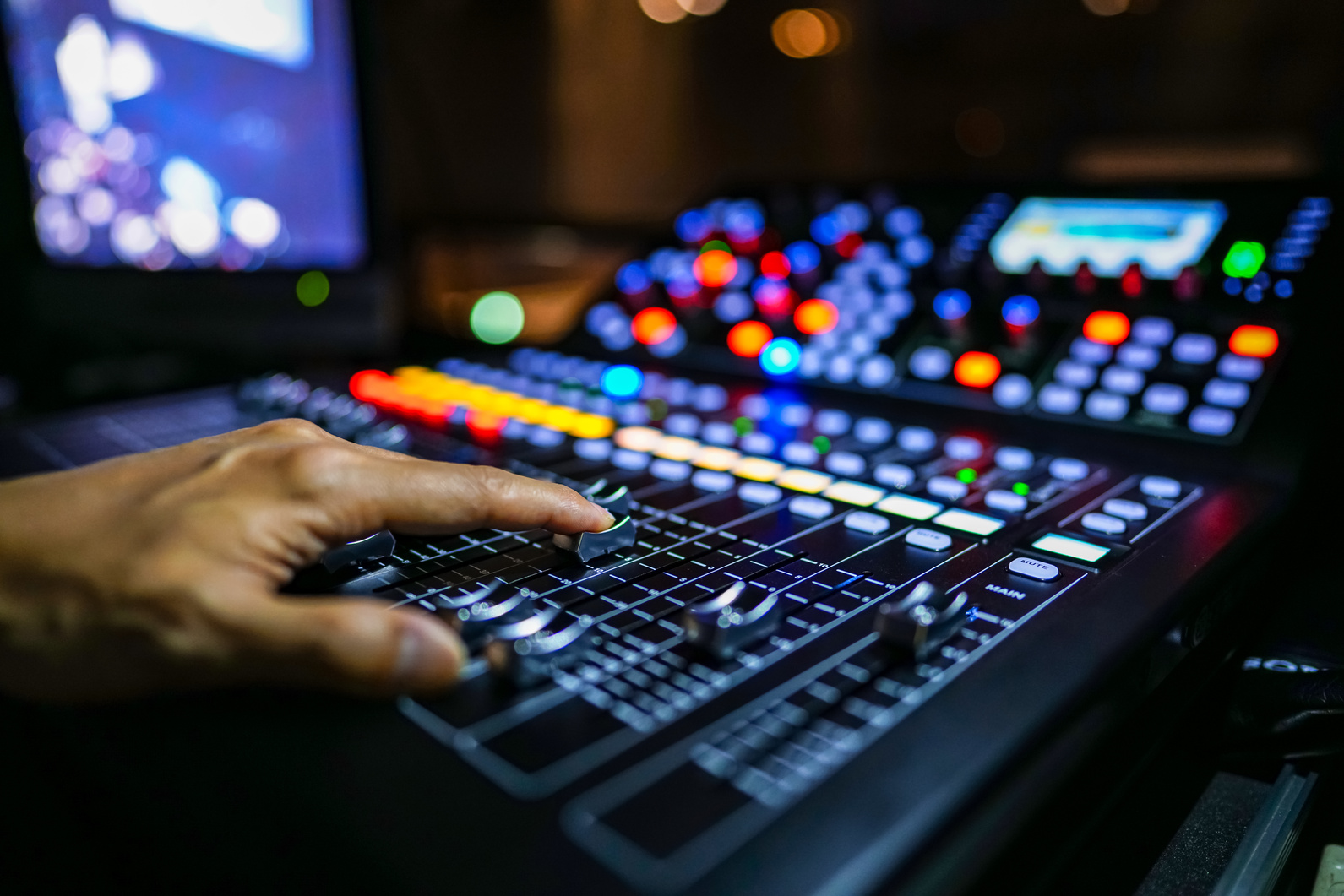 Digital mixer at concert venue